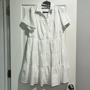 Joy Joy Tier White Dress